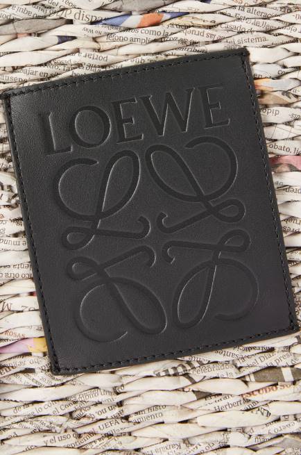 Black/Multicolor Small Newspaper Square Basket bag in paper and calfskin Loewe 84PR100 Women