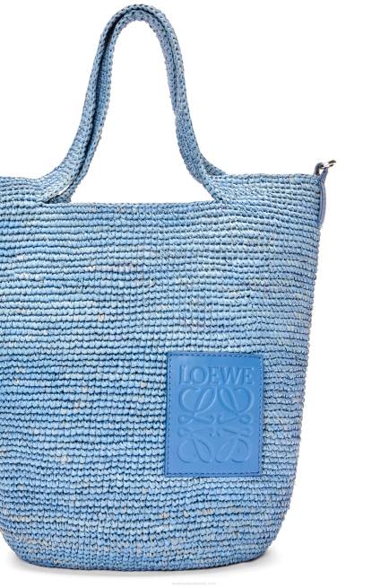 Denim Blue Mini Slit bag in raffia and calfskin Loewe 84PR4 Women