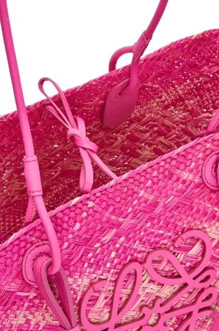 Fuchsia Anagram basket bag in iraca palm and calfskin Loewe 84PR70 Women