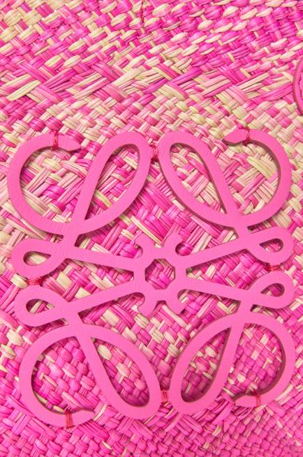 Fuchsia Small Anagram basket bag in iraca palm and calfskin Loewe 84PR56 Women