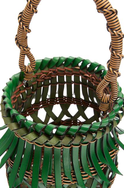 Green/Honey Fringes Bucket bag in calfskin Loewe 84PR184 Women