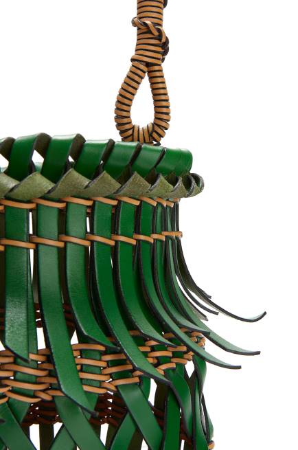 Green/Honey Fringes Bucket bag in calfskin Loewe 84PR184 Women