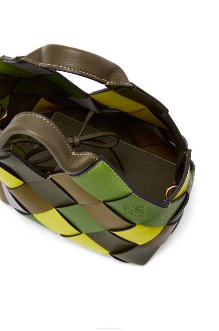 Green Small Surplus Leather Woven basket bag in classic calfskin Loewe 84PR103 Women