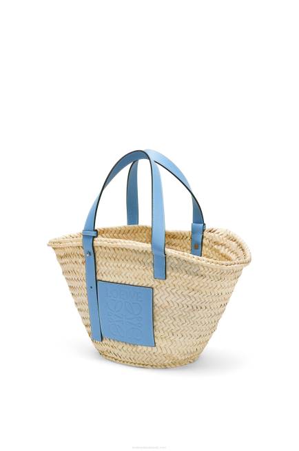 Light Blue Basket bag in palm leaf and calfskin Loewe 84PR58 Women