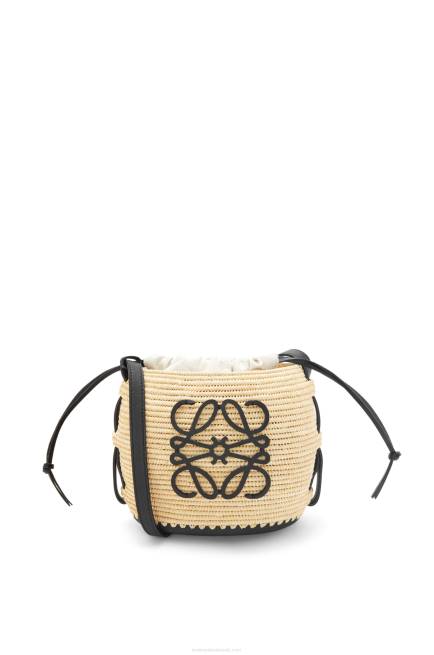 Natural/Black Beehive bag in raffia and rubber Loewe 84PR44 Women