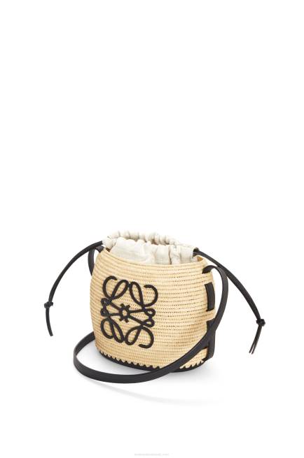 Natural/Black Beehive bag in raffia and rubber Loewe 84PR44 Women
