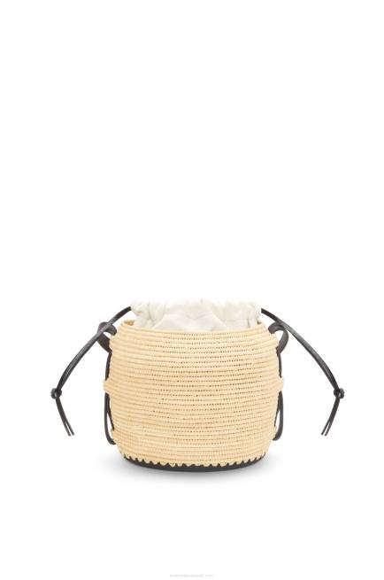 Natural/Black Beehive bag in raffia and rubber Loewe 84PR44 Women