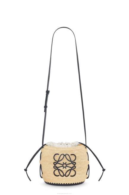 Natural/Black Beehive bag in raffia and rubber Loewe 84PR44 Women