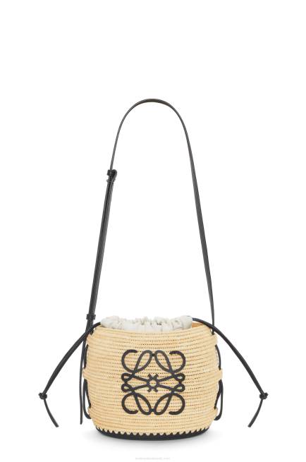 Natural/Black Beehive bag in raffia and rubber Loewe 84PR44 Women