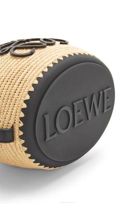 Natural/Black Beehive bag in raffia and rubber Loewe 84PR44 Women