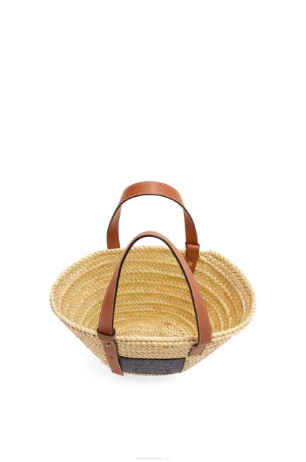 Natural/Ocean Basket bag in palm leaf and calfskin Loewe 84PR82 Women