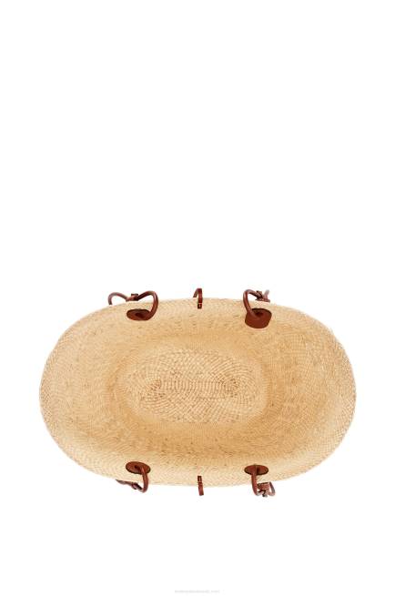 Natural/Tan Anagram Basket bag in iraca palm and calfskin Loewe 84PR18 Women
