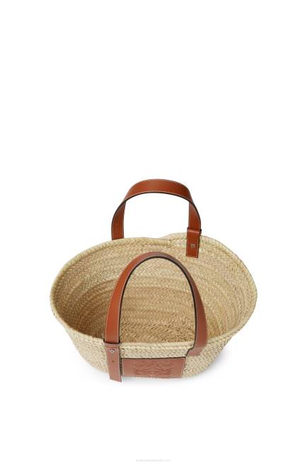Natural/Tan Basket bag in palm leaf and calfskin Loewe 84PR21 Women
