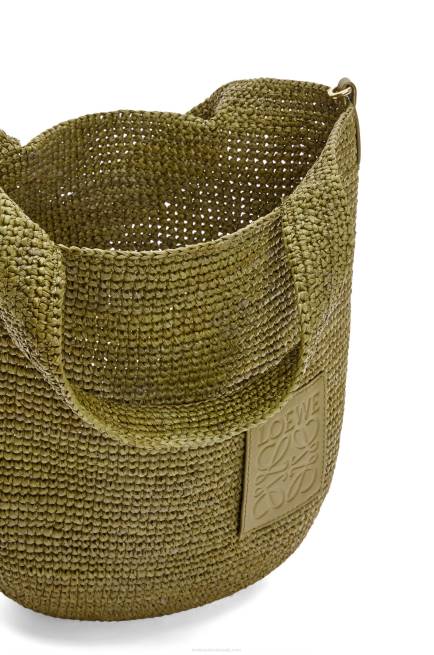 Olive Mini Slit bag in raffia and calfskin Loewe 84PR9 Women
