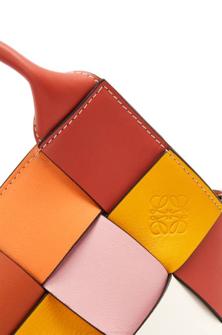 Orange Small Surplus Leather Woven basket bag in calfskin Loewe 84PR102 Women