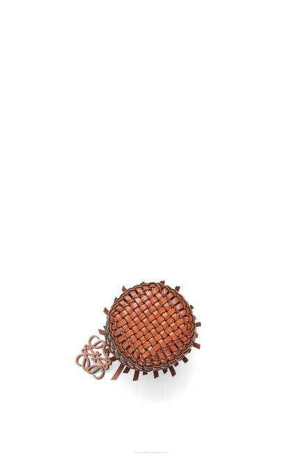 Tan Small Fringe Bucket bag in calfskin Loewe 84PR89 Women