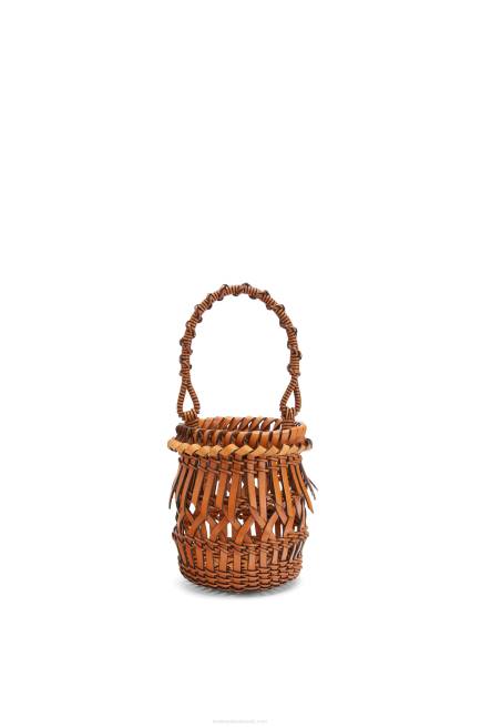Tan Small Fringes Bucket bag in calfskin Loewe 84PR177 Women