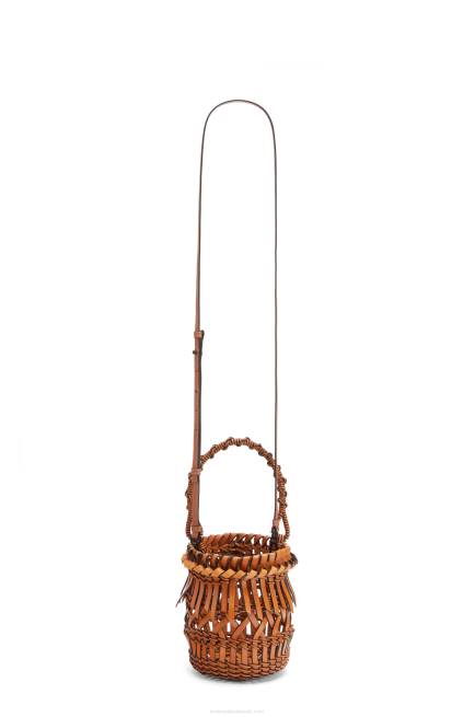 Tan Small Fringes Bucket bag in calfskin Loewe 84PR177 Women