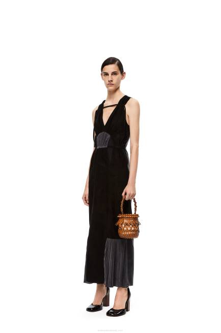 Tan Small Fringes Bucket bag in calfskin Loewe 84PR177 Women