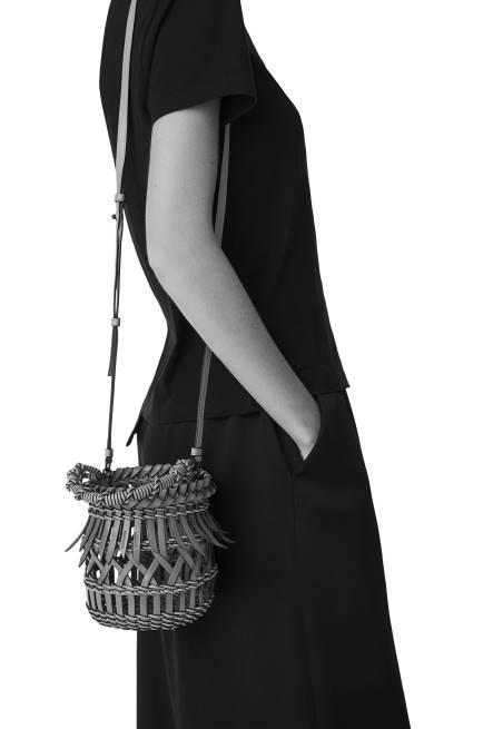 Tan Small Fringes Bucket bag in calfskin Loewe 84PR177 Women