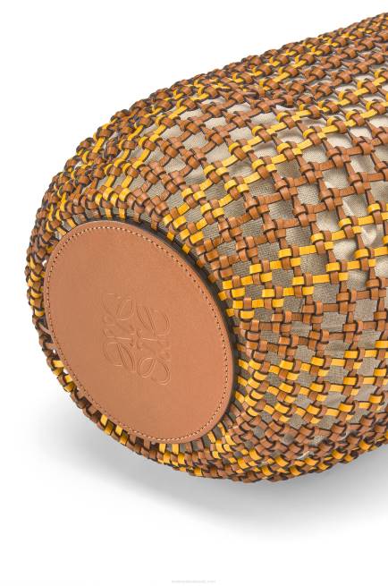 Tan/Yellow Bucket Mesh bag in calfskin Loewe 84PR183 Women