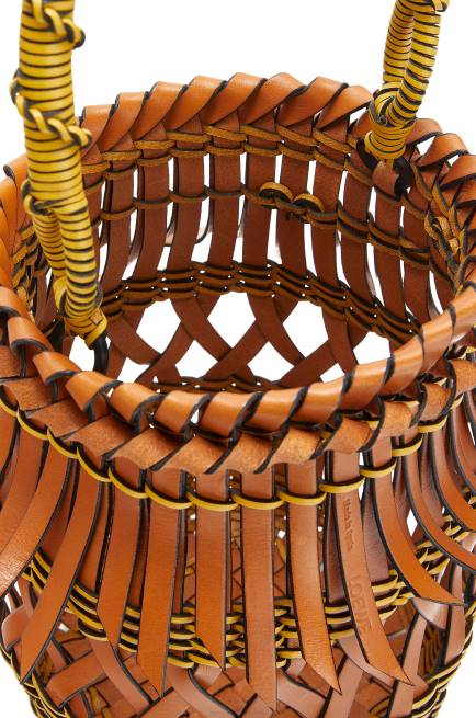 Tan/Yellow Fringes Bucket bag in calfskin Loewe 84PR186 Women