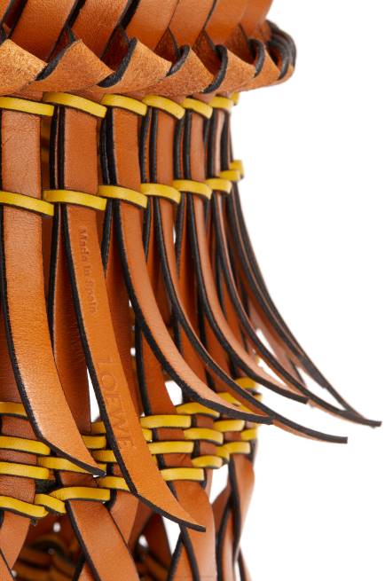 Tan/Yellow Fringes Bucket bag in calfskin Loewe 84PR186 Women