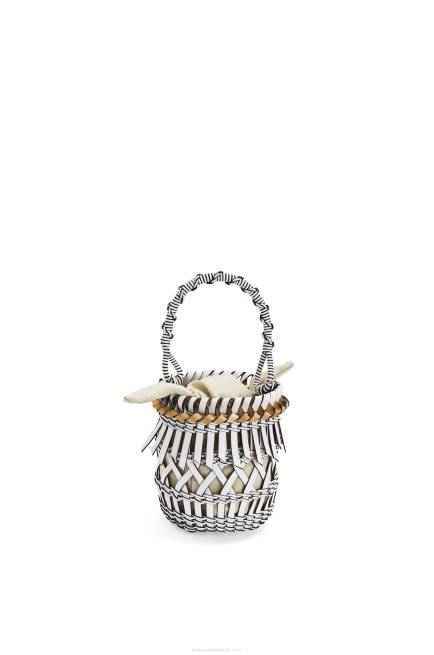 White Small Fringes Bucket bag in calfskin Loewe 84PR131 Women