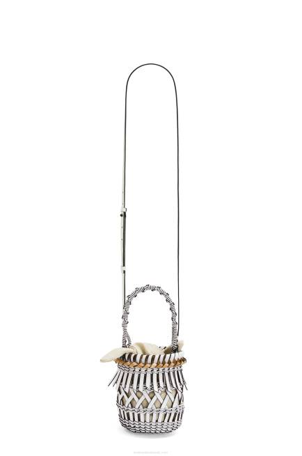 White Small Fringes Bucket bag in calfskin Loewe 84PR131 Women