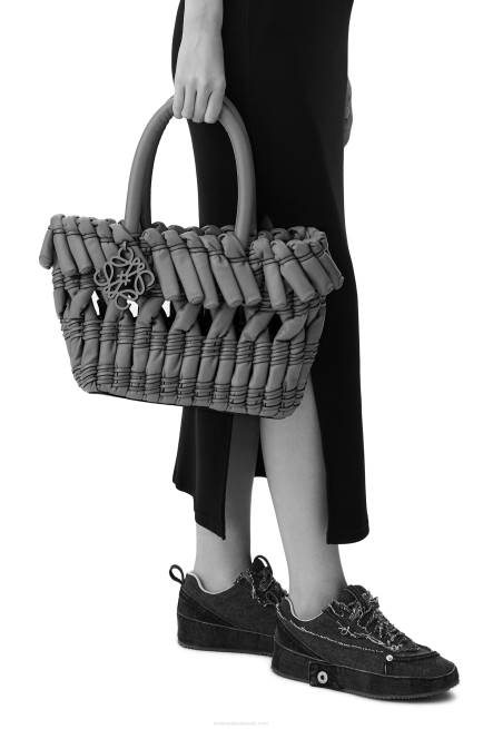 Yellow Small Tubular Basket in nappa lambskin Loewe 84PR92 Women