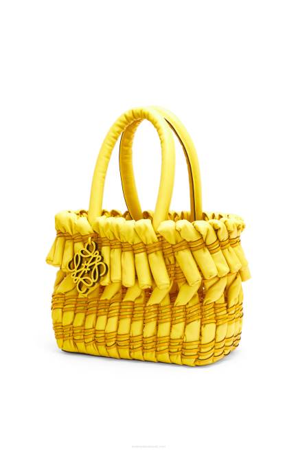 Yellow Small Tubular Basket in nappa lambskin Loewe 84PR92 Women