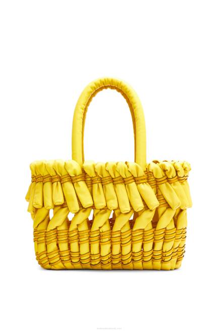 Yellow Small Tubular Basket in nappa lambskin Loewe 84PR92 Women