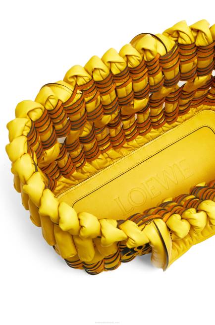 Yellow Small Tubular Basket in nappa lambskin Loewe 84PR92 Women