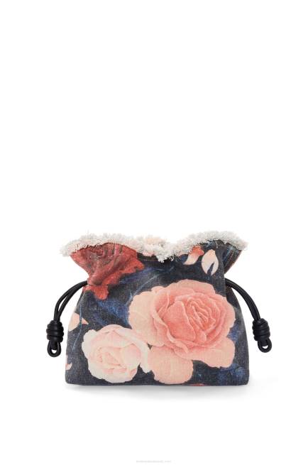Black Roses Flamenco clutch in denim Loewe 84PR389 Women