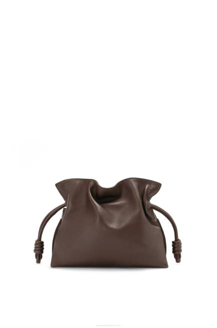 Chocolate Mini Flamenco clutch in nappa calfskin Loewe 84PR555 Women