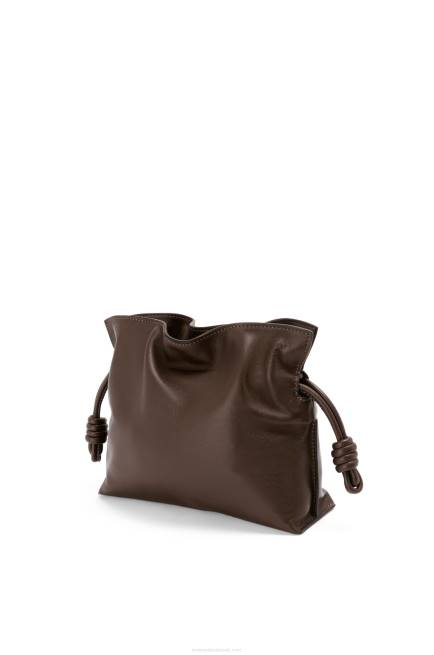 Chocolate Mini Flamenco clutch in nappa calfskin Loewe 84PR555 Women