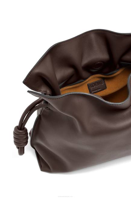 Chocolate Mini Flamenco clutch in nappa calfskin Loewe 84PR555 Women