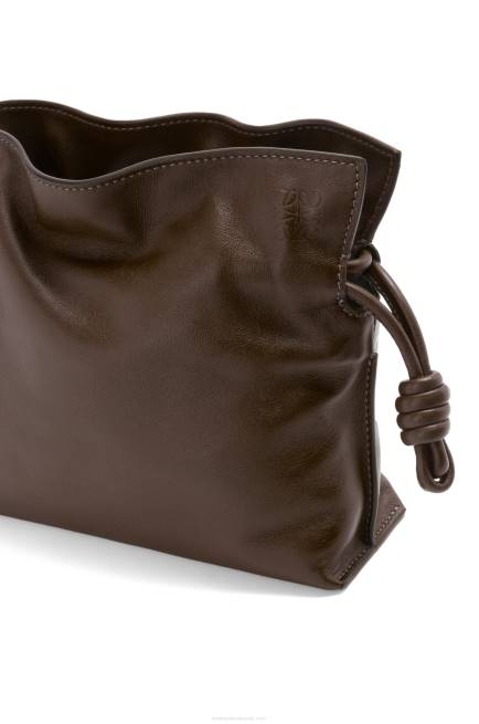 Chocolate Mini Flamenco clutch in nappa calfskin Loewe 84PR555 Women