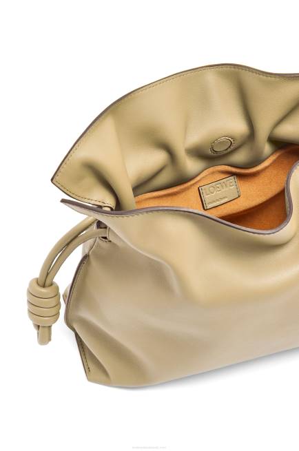 Clay Green Flamenco clutch in nappa calfskin Loewe 84PR424 Women