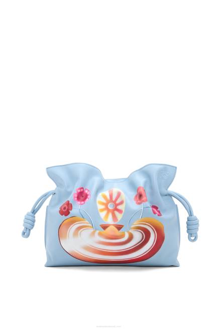 Dusty Blue Maruja Mallo Flamenco clutch in nappa calfskin Loewe 84PR361 Women