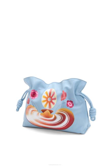Dusty Blue Maruja Mallo Flamenco clutch in nappa calfskin Loewe 84PR361 Women
