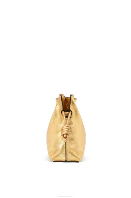 Gold Mini Flamenco clutch in nappa calfskin with chain Loewe 84PR333 Women