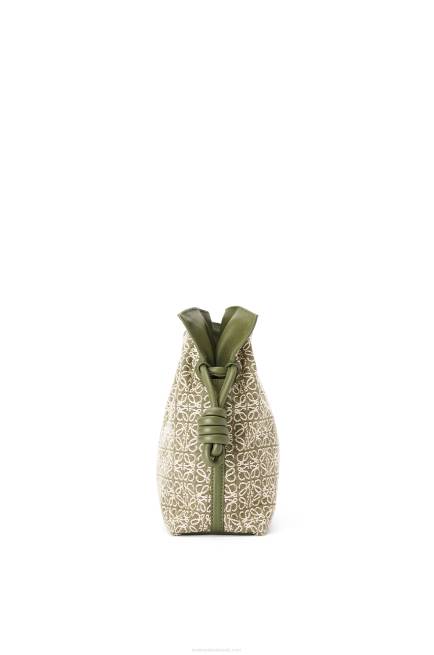 Green/Avocado Green Flamenco clutch in Anagram jacquard and calfskin Loewe 84PR607 Women