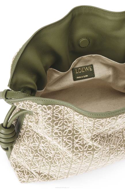 Green/Avocado Green Flamenco clutch in Anagram jacquard and calfskin Loewe 84PR607 Women