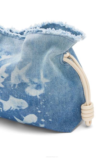 Light Blue/Ivory Flamenco clutch in denim Loewe 84PR534 Women