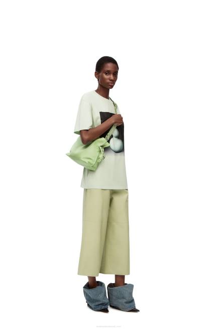 Lime Green Glaze Flamenco clutch in nappa calfskin Loewe 84PR532 Women