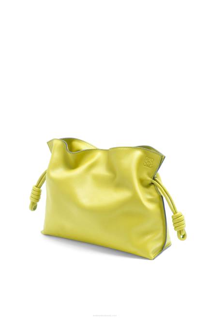 Lime Yellow Flamenco clutch in nappa calfskin Loewe 84PR608 Women
