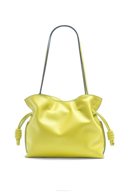 Lime Yellow Flamenco clutch in nappa calfskin Loewe 84PR608 Women