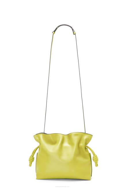 Lime Yellow Flamenco clutch in nappa calfskin Loewe 84PR608 Women