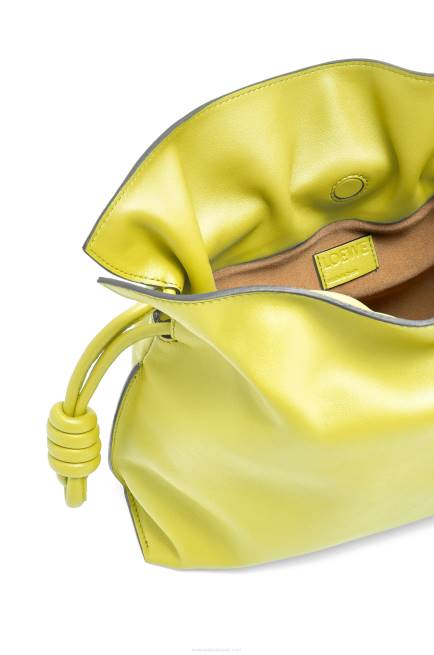 Lime Yellow Flamenco clutch in nappa calfskin Loewe 84PR608 Women